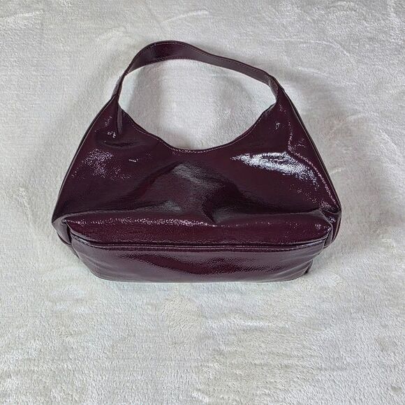 Old Navy Mini Hobo Bag Burgundy Magnet Snap Close Interior Pocket Vegan Leather - Picture 2 of 6